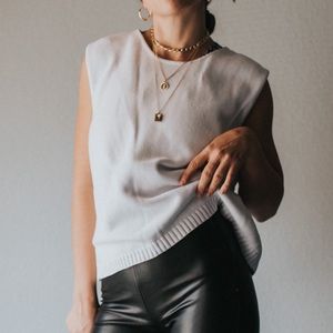 Vintage White Sweater Vest